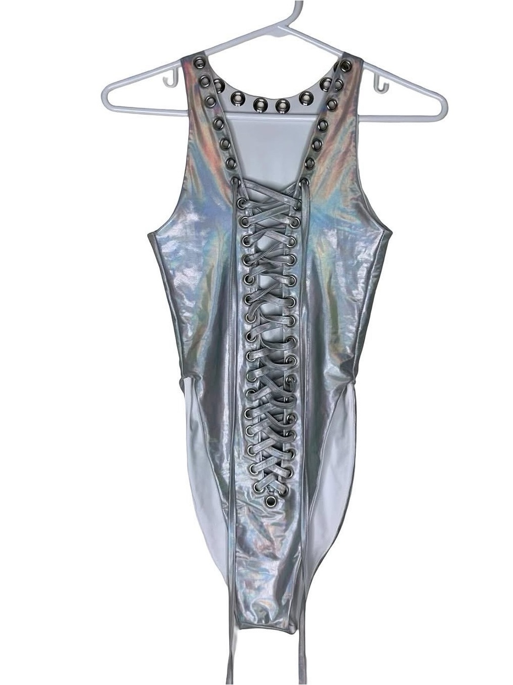 Cyber Y2K Holographic Bodysuit ✨ Festival / Rave / EDM